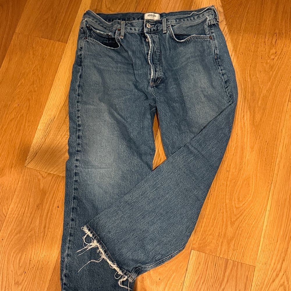 Agolde Classic Blue Straight Jeans